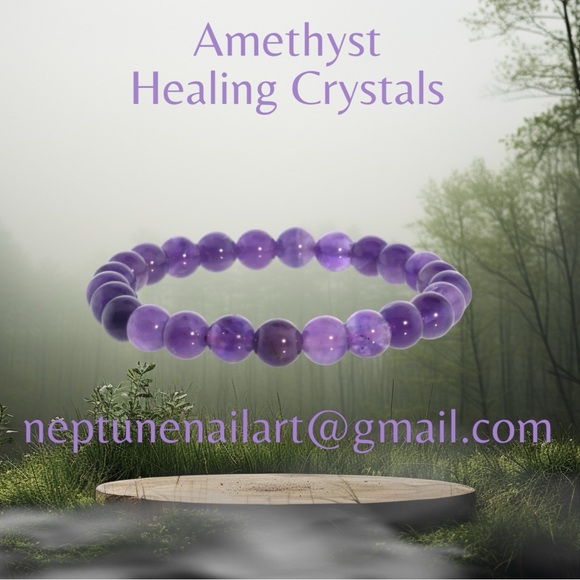 Amethyst bead bracelet 8mm - Picture 1 of 4